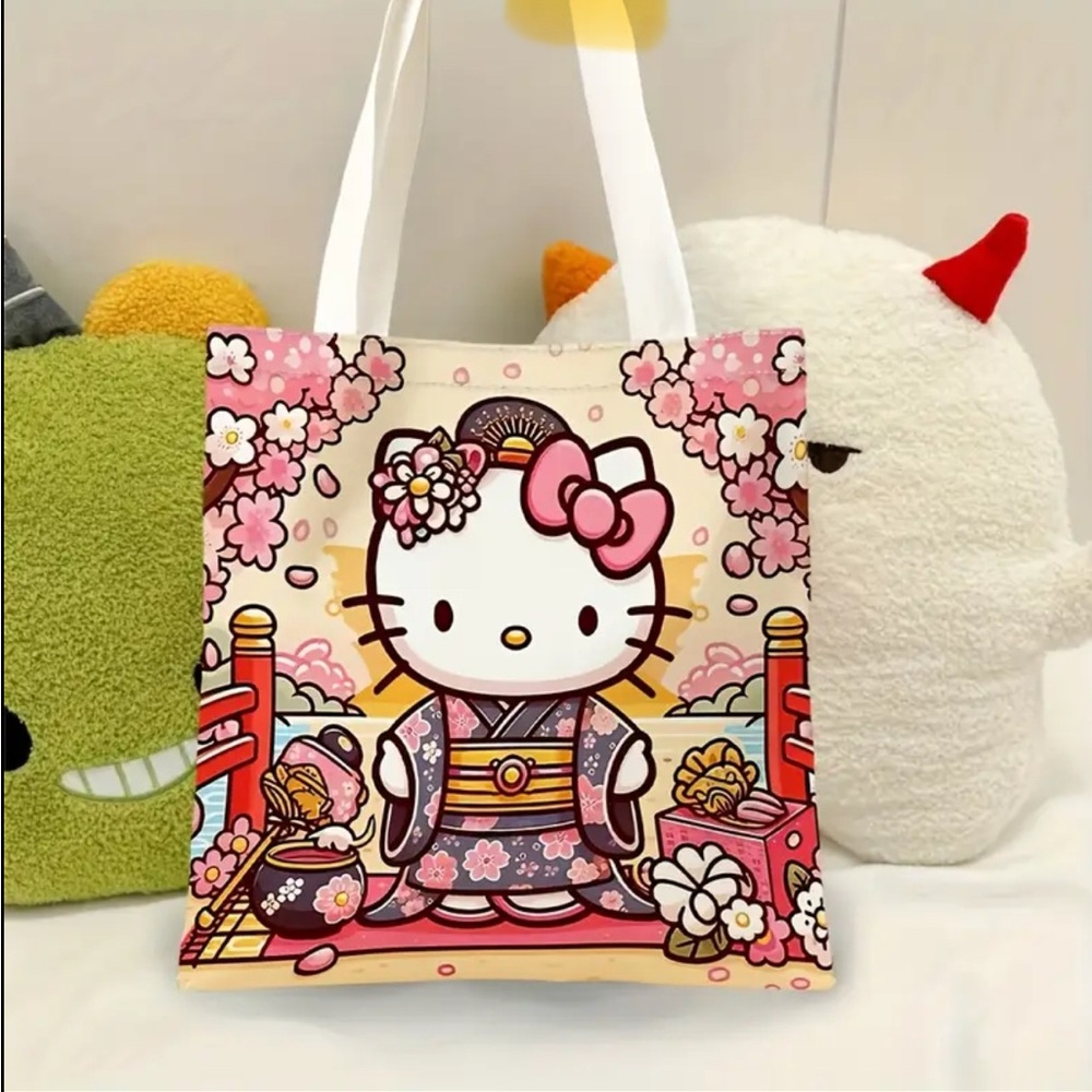 Hello Kitty Pink and White Kawaii Tote Bag